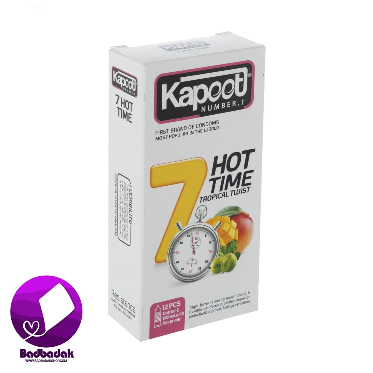 کاندوم 7 کاره گرم کاپوت مدل 7Hot Time بسته 12 عددی