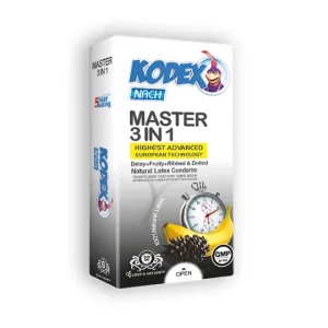 کاندوم کدکس Master 3 in 1 سه کاره - بسته 12 عددی