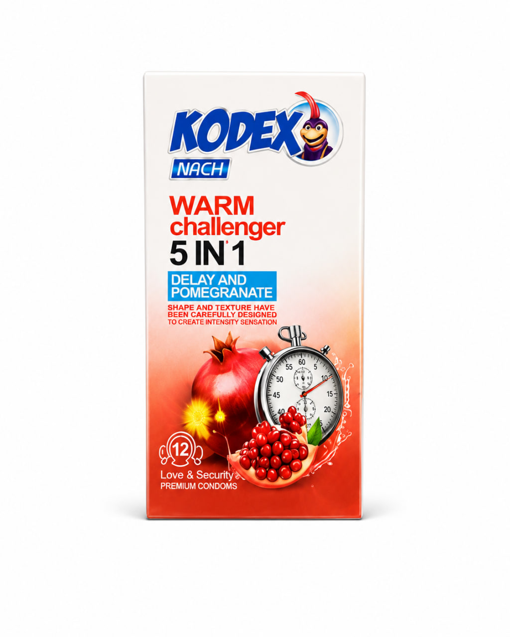 کاندوم کدکس گرمکننده و تاخیری انار مدل Warm Challenger 5 in 1 | قیمت و مشخصات